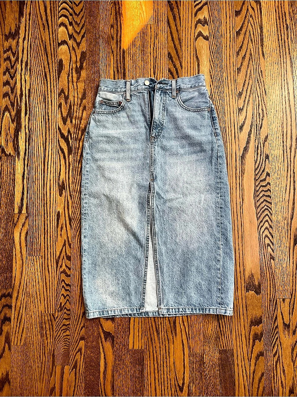 Denim Forum The '90s Halle Skirt Midi Blue Size 24
